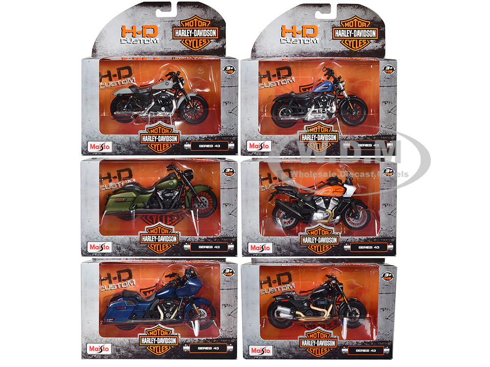 Image of Harley-Davidson Motorcycles 6 piece Set Series 43 1/18 Diecast Models by Maisto