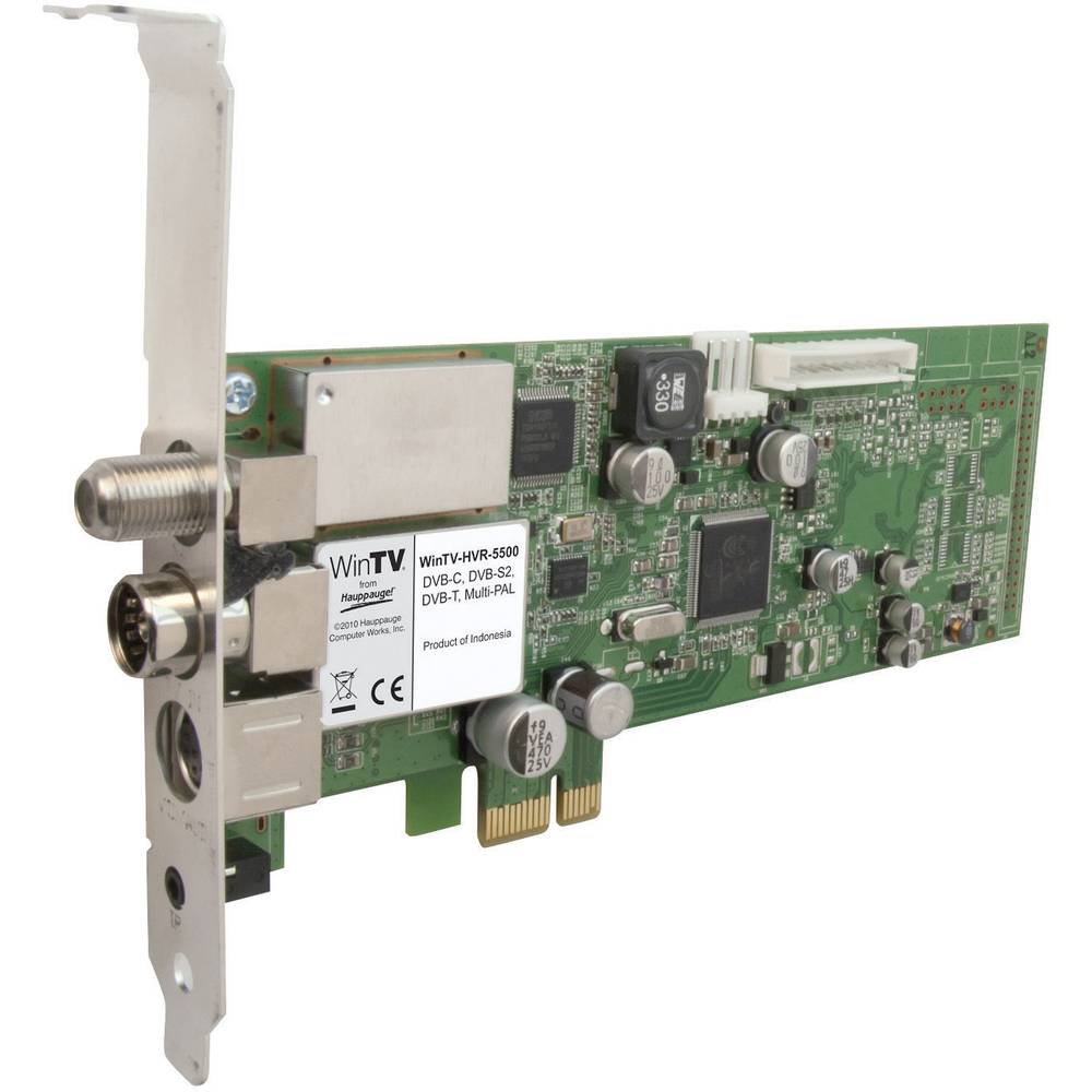 Image of Hauppauge HVR-5525HD DVB-C (cable) DVB-S (sat) DVB-T (aerial) DVB-T2 (aerial) analogue PCIe-Card Recording function