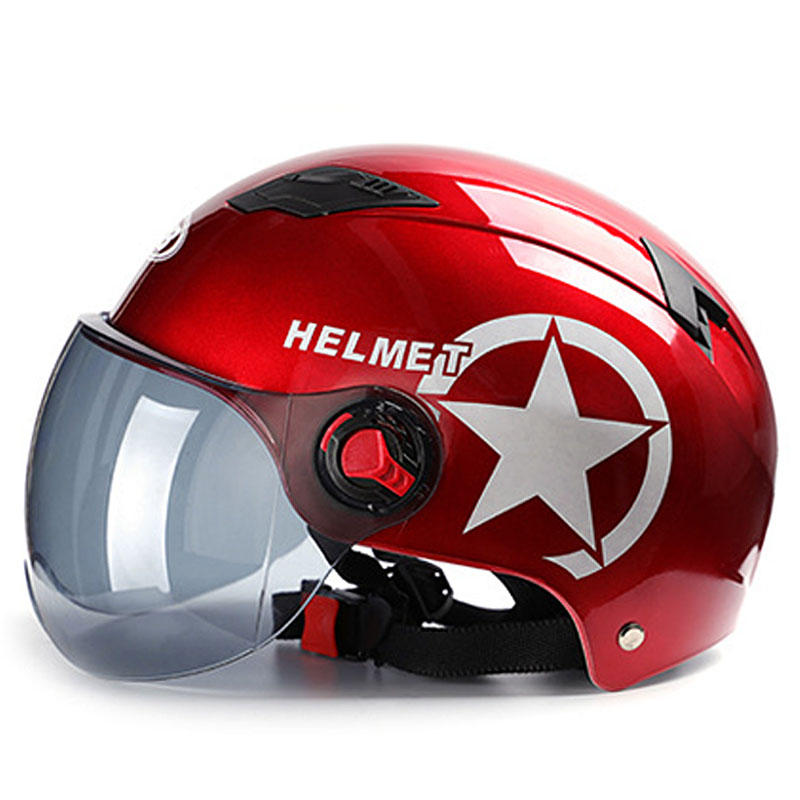 Image of Head Protector Bike Motorcycle Scooter Helmet Fashion Anti-UV Half Face Hat Baseball Cap
