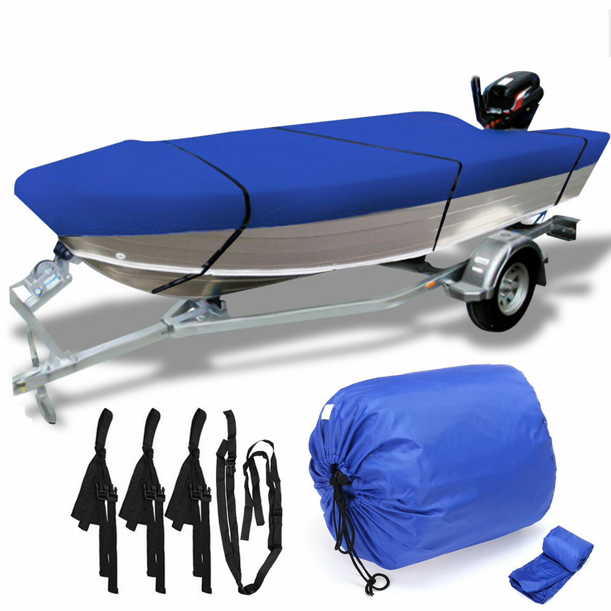 Image of Heavy Duty Open Boat Cover Trailerable Fishing Runabout Waterproof