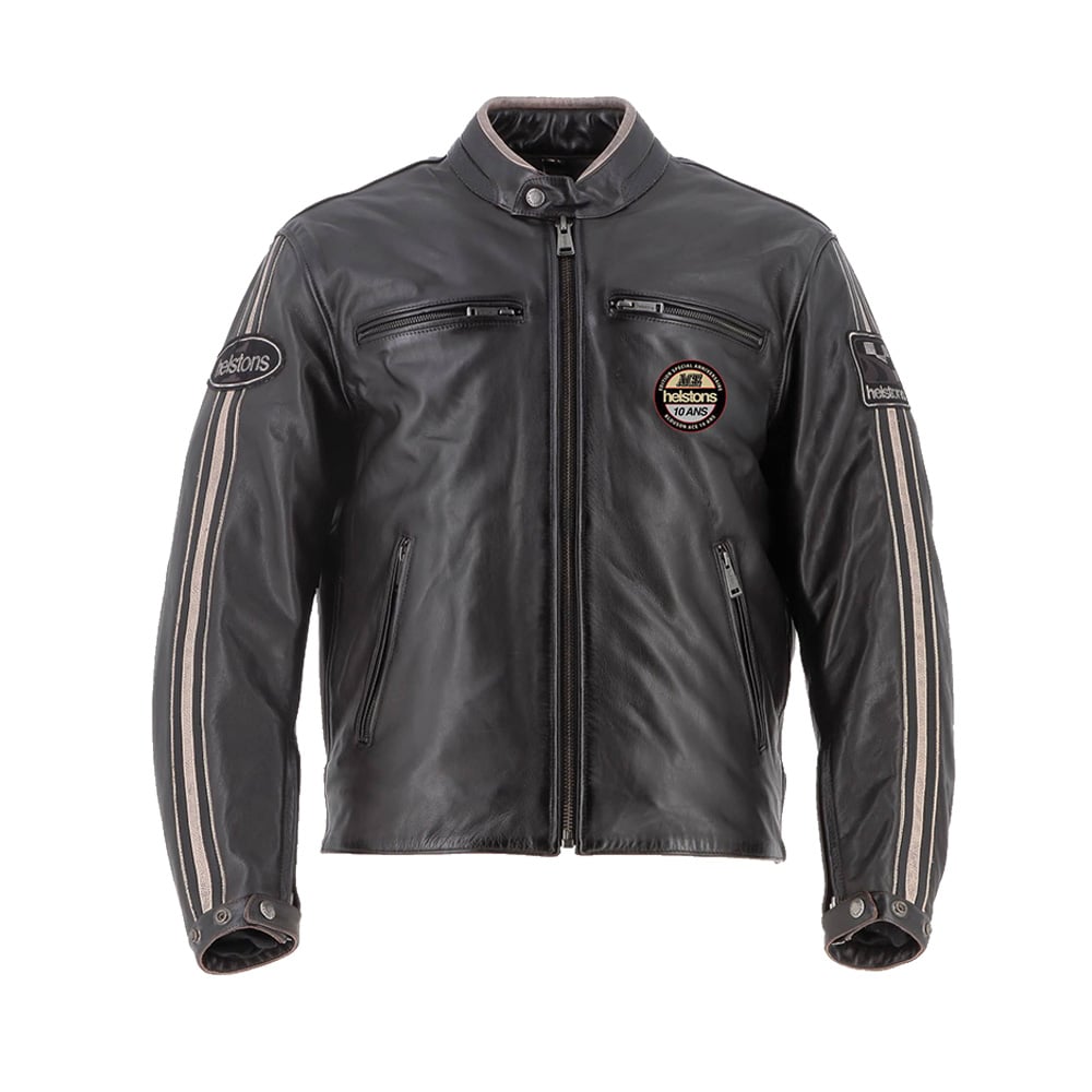 Image of Helstons Ace 10 Years Leather Jacket Brown Talla L