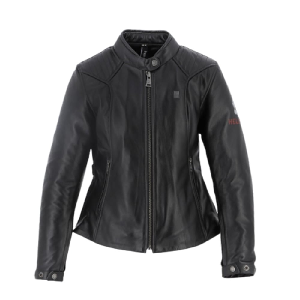 Image of Helstons Emilia Leather Rag Jacket Black Talla L