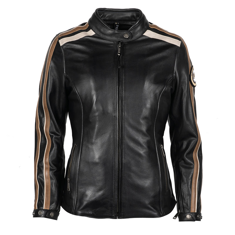 Image of Helstons JADE Cuir Rag Noir Blouson Taille M