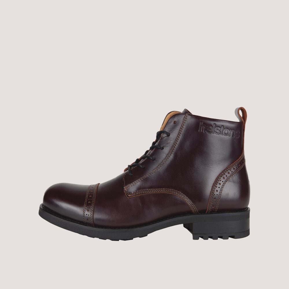 Image of Helstons Rogue Burgundy Leather Schuhe Größe 39