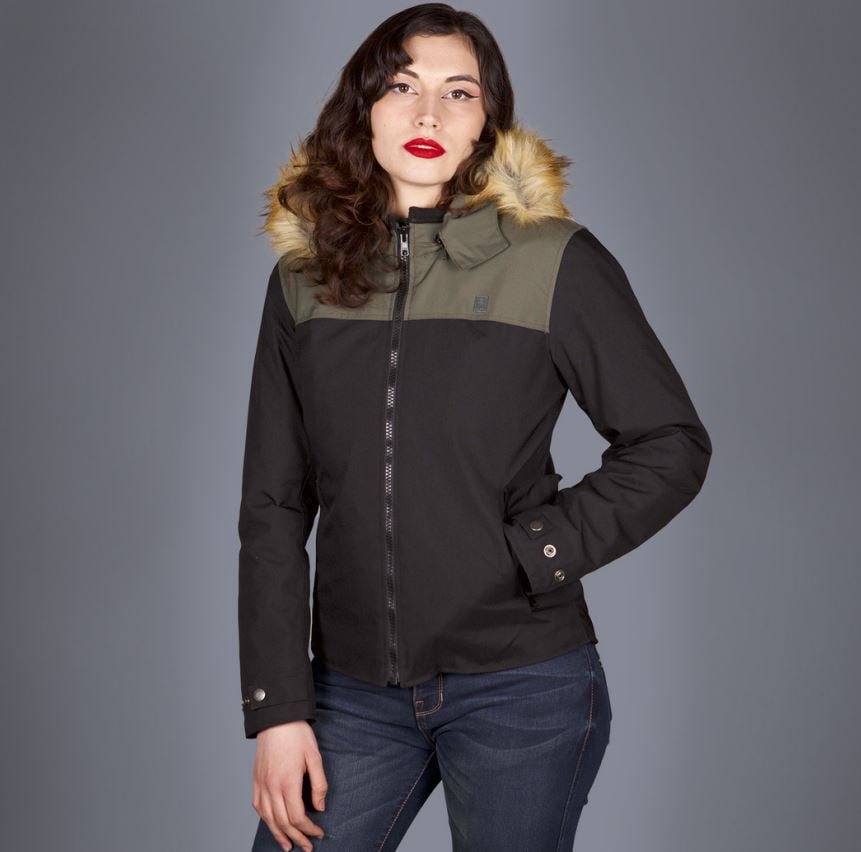 Image of Helstons Selena Fabrics Jacket Black Kaki Jacket Size XL EN