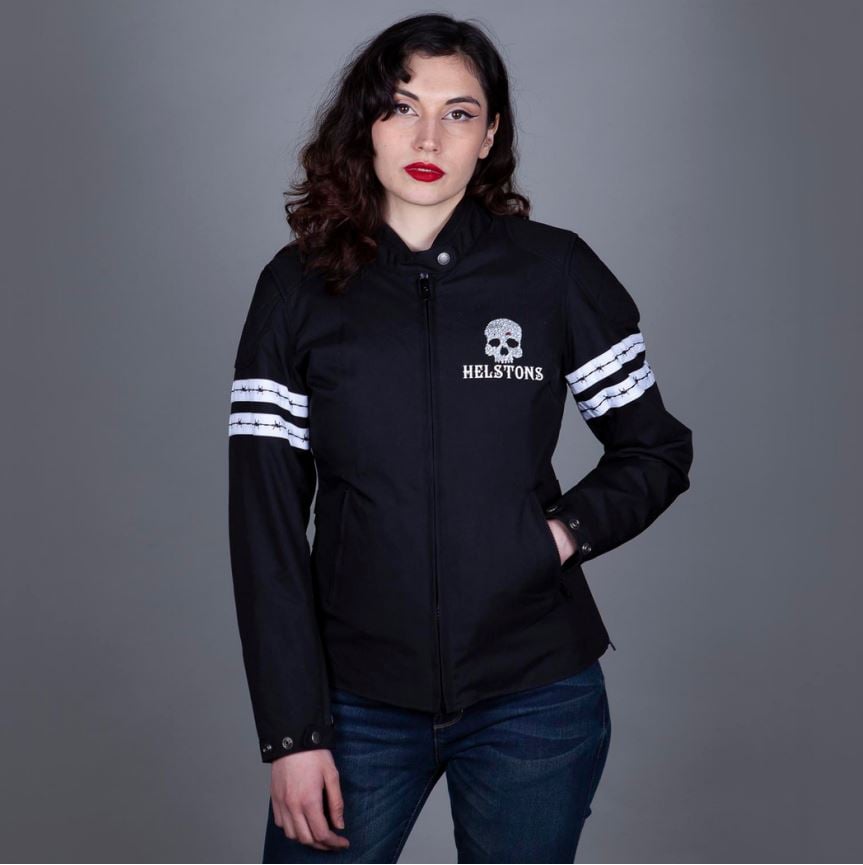 Image of Helstons Targa Fabrics Jacket Black White Jacket Talla XL