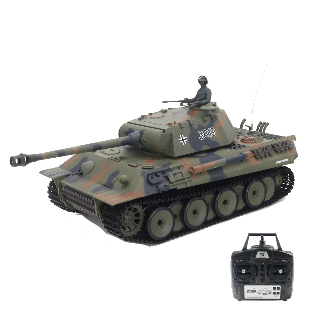 Image of Heng Long 3819-1 70 1/16 24G Larger Germany Panther RC Tank Infrared Battle Launch Vehicles Models Smoke Sound Toys