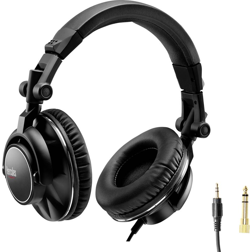 Image of Hercules DGP DJ60 DJ Over-ear headphones Corded (1075100) Black Foldable