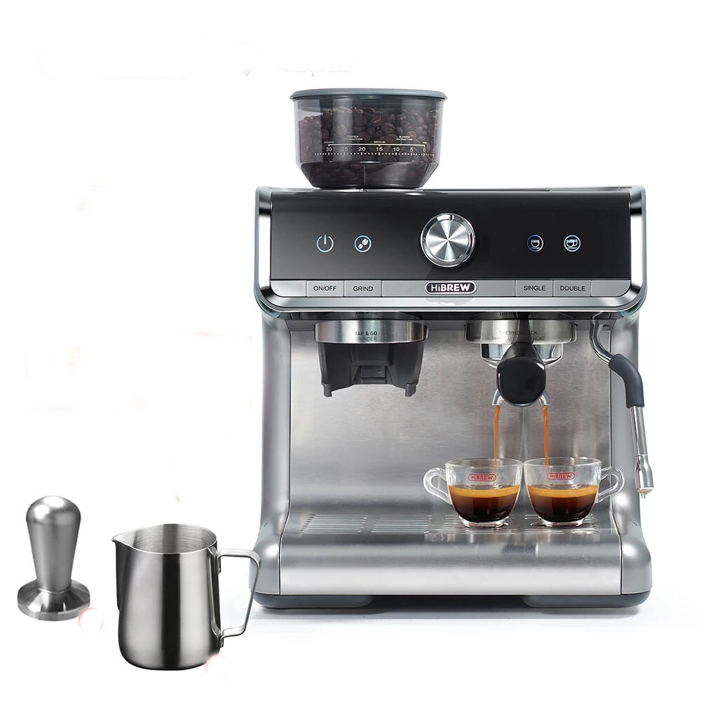 Image of HiBREW CM5020 Semi-automatic Espresso Machine 1450W 220V Conical Burr Grinder19 Bar High Pressure Extraction 30 Level