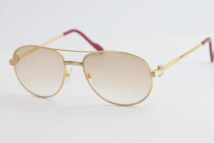 Image of High quality Selling Fashion Metal Sunglasses Classic pilots metal Frame Simple Leisure Cut glasses gold Silver designer Eyeglasses