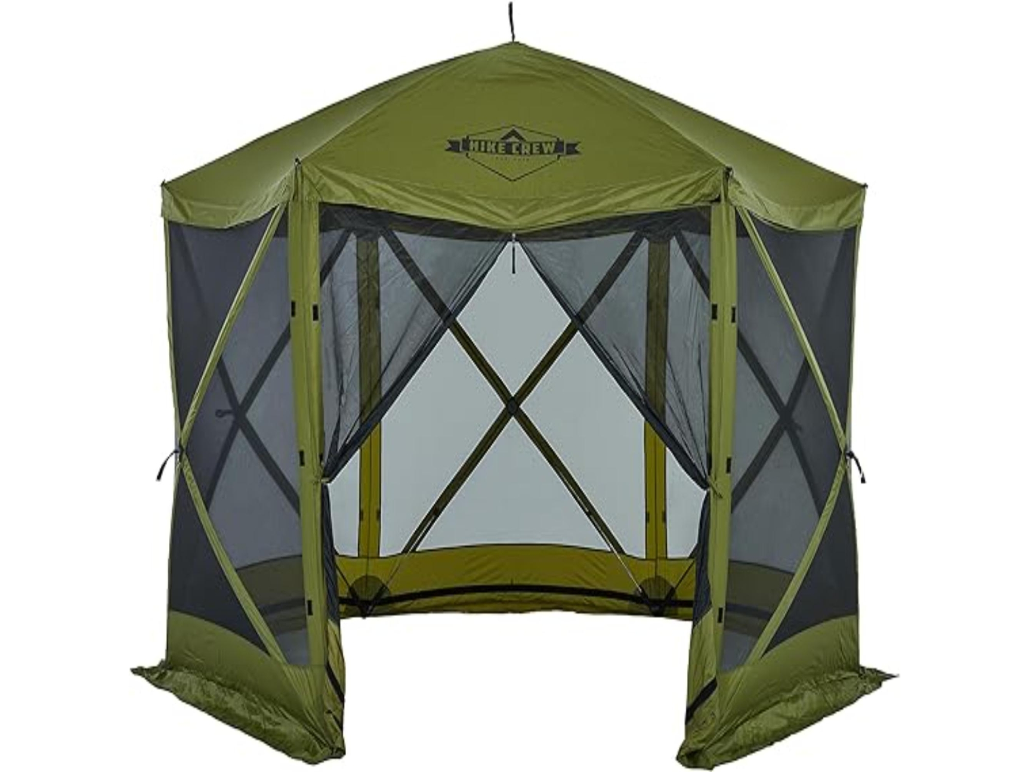 Image of Hike Crew 12 x 12 Pop Up Gazebo 6-Sided Outdoor Tent Canopy Green ID 843812179669