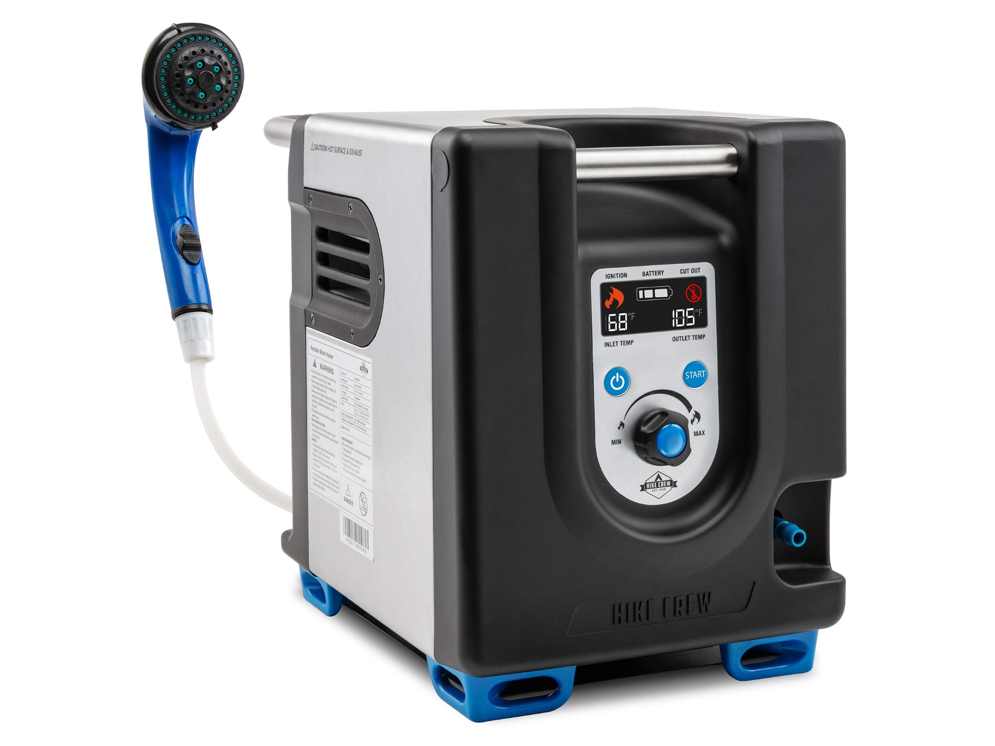 Image of Hike Crew Portable Propane Water Heater & Shower Pump Built-in Battery ID 843812150217