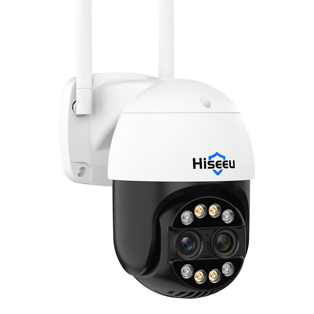Image of Hiseeu 4MP+4MP Dual Lens Wifi PTZ IP Camera 28+12mm 8X Zoom CCTV Video Surveillance Camera Color Night Vision Ai Human