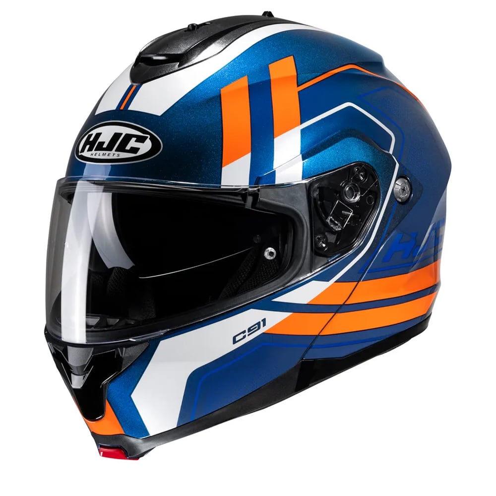 Image of Hjc C91 Octo Blue Orange Mc27 Modular Helmet Talla M