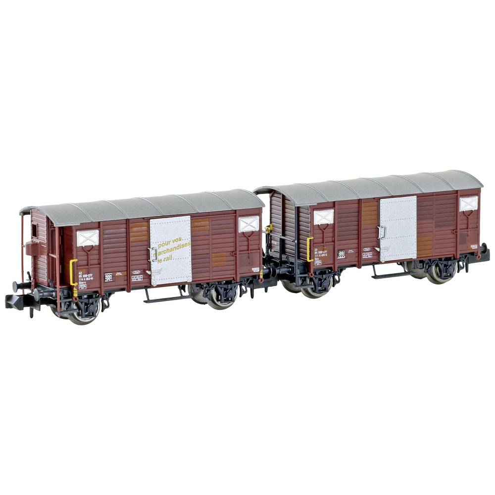 Image of Hobbytrain H24202 N 2pc set covered goods wagon K2 of SBB