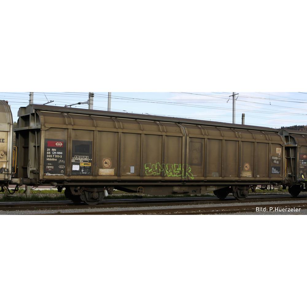 Image of Hobbytrain H24660 N 2er set sliding wall wagon Hbbillns of SBB
