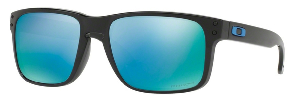 Image of Holbrook OO 9102 Sunglasses Polished Black / Prizm Deep H20 Polar