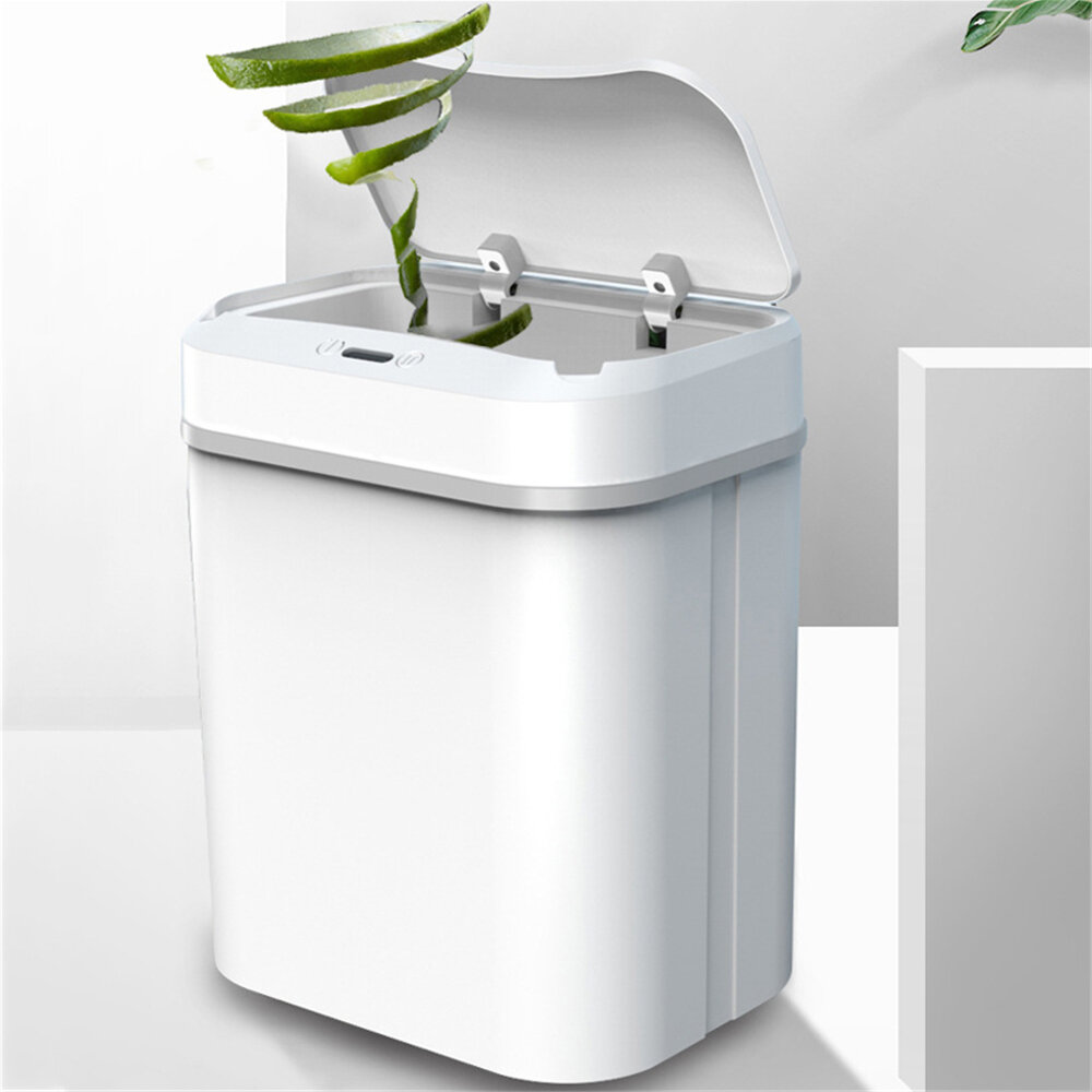 Image of Home Intelligent Induction Trash Bin 12L Waterproof Electric Rubbish Trash Can Smart Waste Bins Kick Barrel Home Office