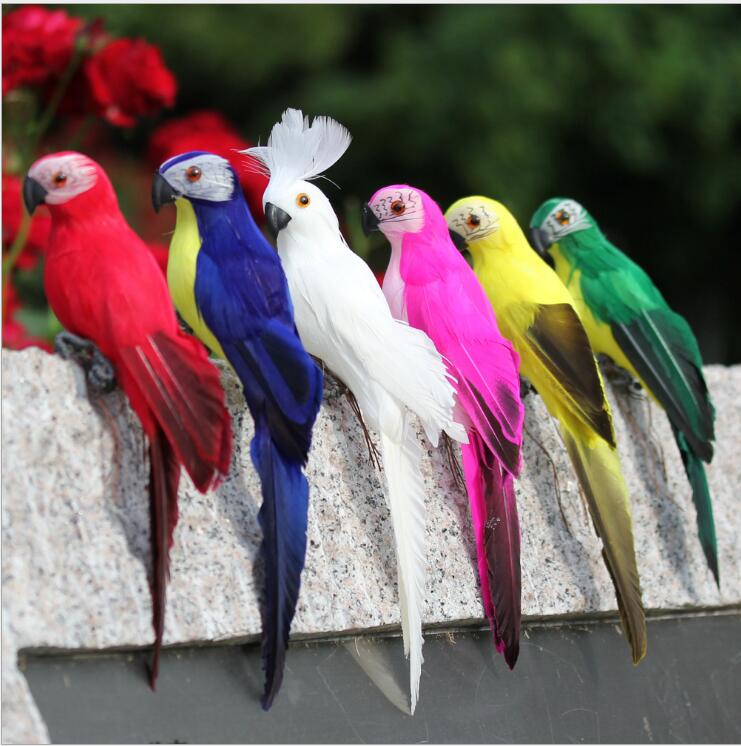 Image of Home accessories Novelty Items small animals Simulated macaw window garden decoration bird foam feather parrot furnishing 35CM