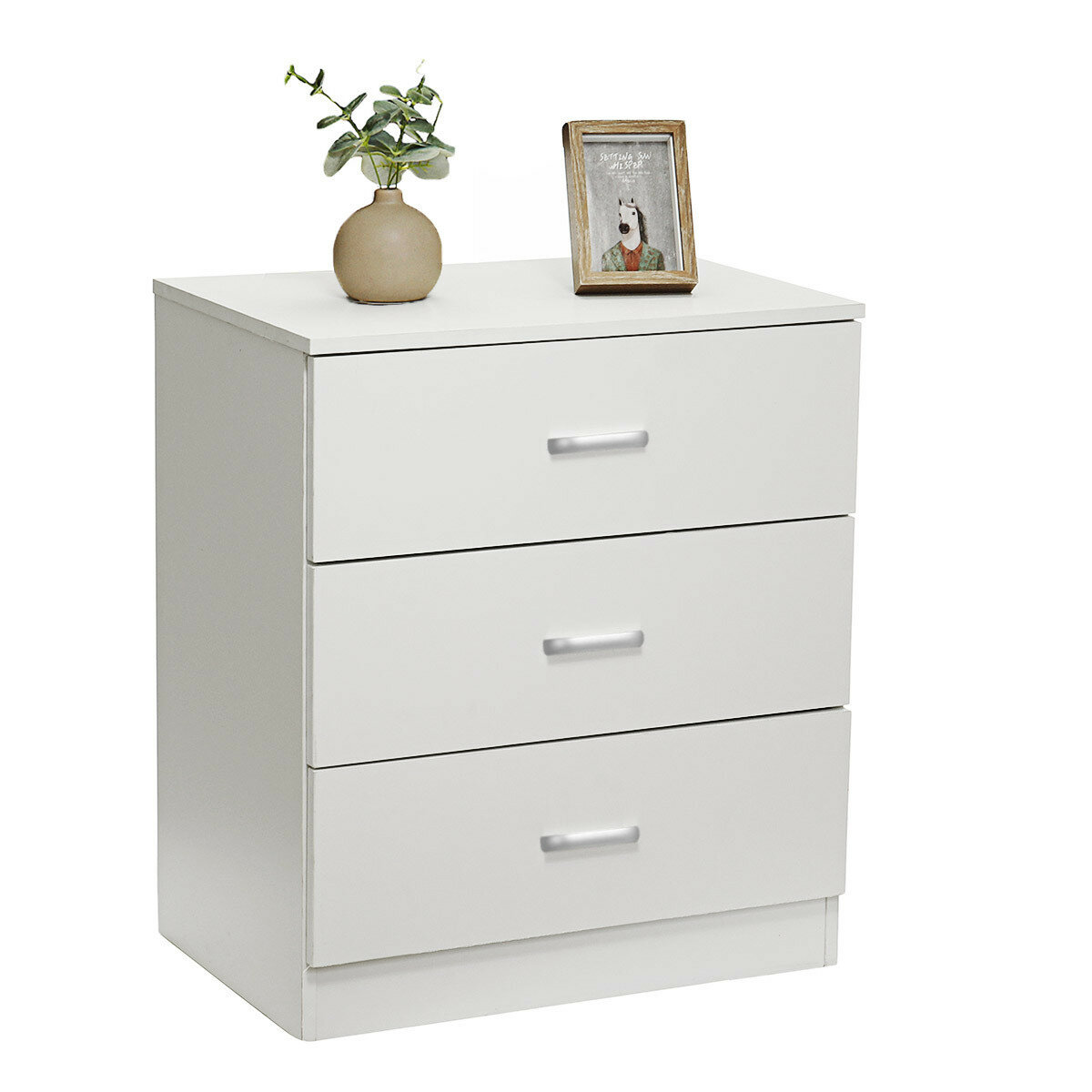 Image of Hommpa Modern Nightstand Chest of Drawers Bedside Table Cabinet Nightstand 3 Drawers Bedroom
