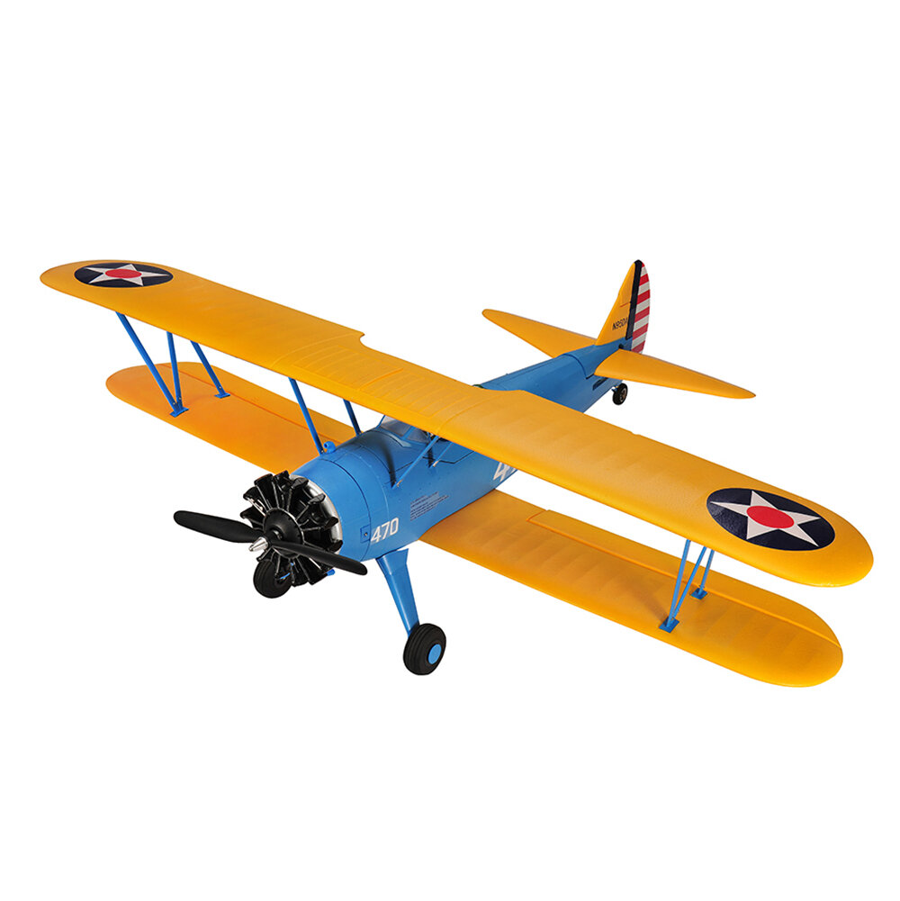 Image of Hookll PT-17 Biplane 1200mm Wingspan EPO RC Airplane KIT/PNP Scaled Fixed-wing Zoomed Aircraft