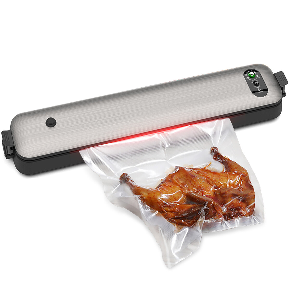 Image of Household Vacuum Sealer Machine Seal Meal Food Vacuum Sealer System with 15 Free Bags One Touch Control Short Seal Time