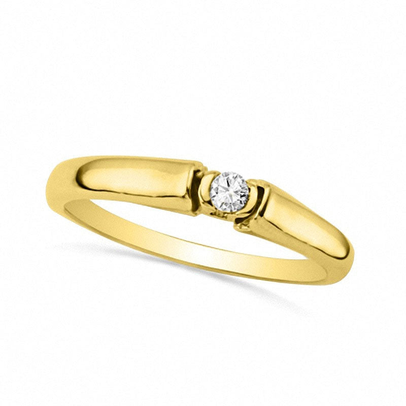 Image of ID 1 005 CT Natural Clarity Enhanced Diamond Solitaire Promise Ring in Solid 10K Yellow Gold