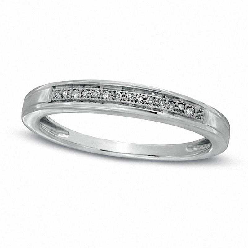 Image of ID 1 005 CT TW Ladies' Natural Diamond Accent Wedding Band in Solid 10K White Gold