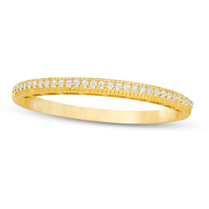 Image of ID 1 005 CT TW Natural Diamond Antique Vintage-Style Wedding Band in Solid 10K Yellow Gold