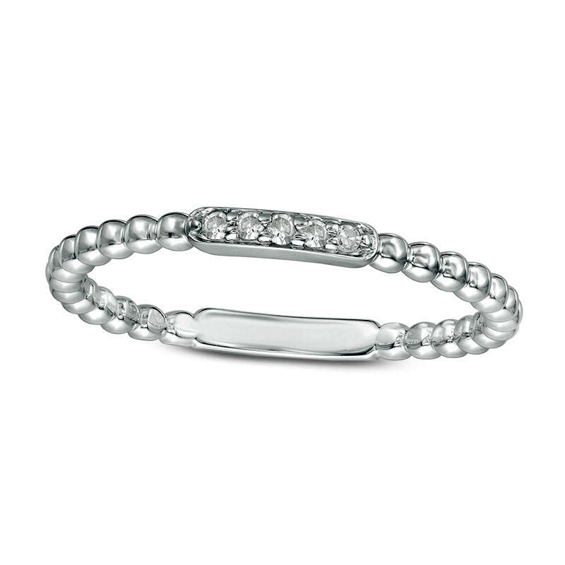 Image of ID 1 005 CT TW Natural Diamond Beaded Anniversary Band in Solid 10K White Gold