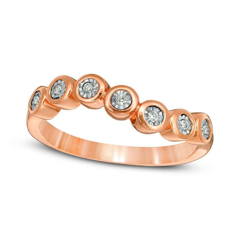 Image of ID 1 005 CT TW Natural Diamond Wave Band in Solid 10K Rose Gold