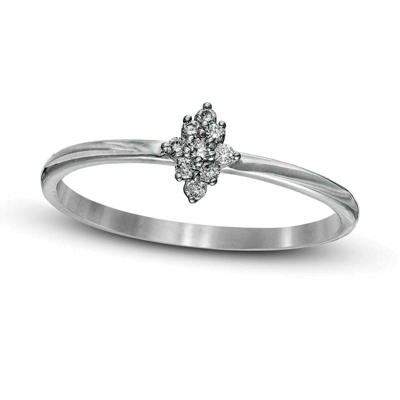 Image of ID 1 007 CT TW Composite Marquise Natural Diamond Promise Ring in Solid 10K White Gold