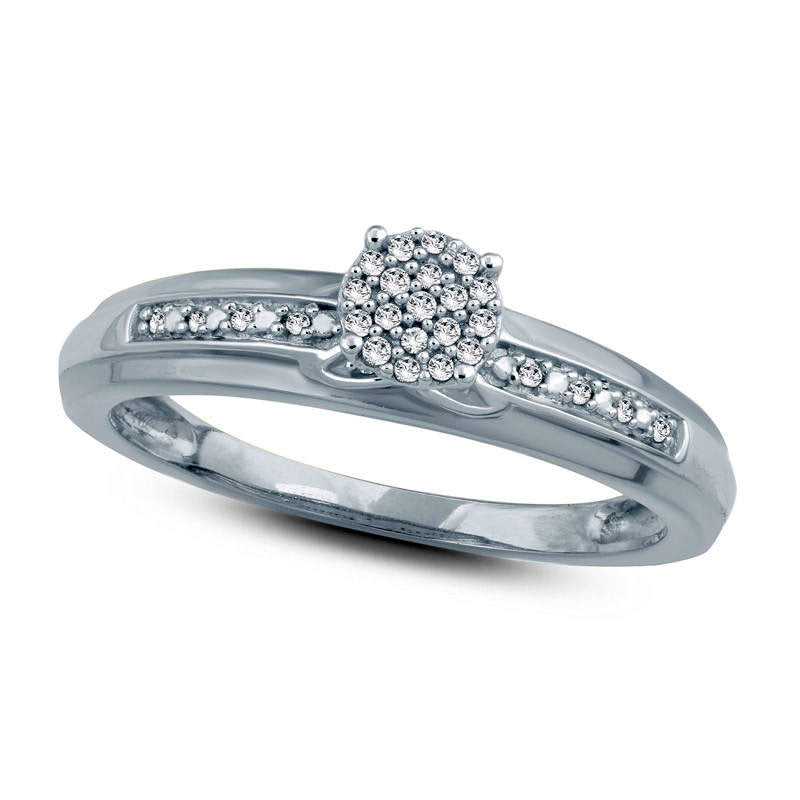 Image of ID 1 007 CT TW Composite Natural Diamond Criss-Cross Engagement Ring in Solid 10K White Gold