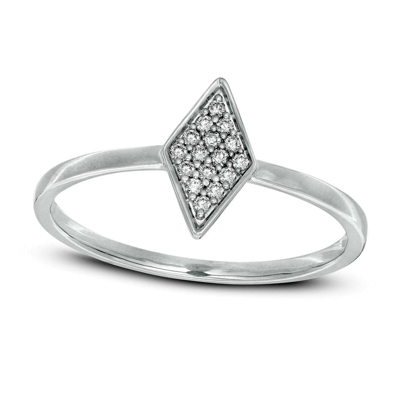 Image of ID 1 007 CT TW Composite Natural Diamond Kite-Shaped Ring in Solid 10K White Gold