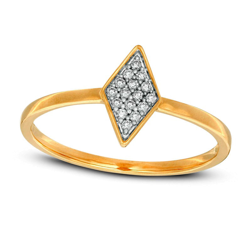 Image of ID 1 007 CT TW Composite Natural Diamond Kite-Shaped Ring in Solid 10K Yellow Gold