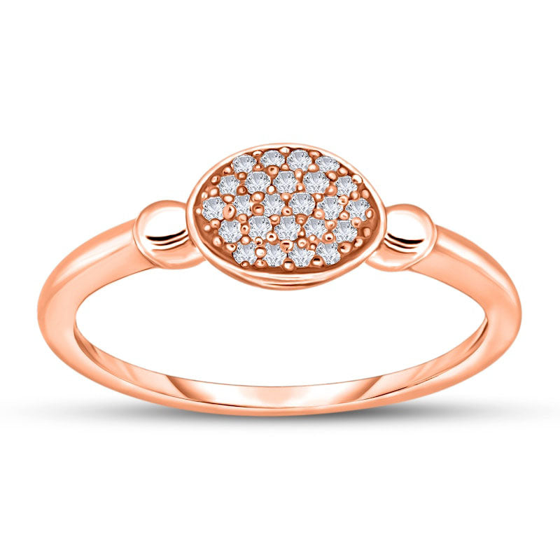 Image of ID 1 007 CT TW Composite Natural Diamond Oval Frame Ring in Solid 10K Rose Gold