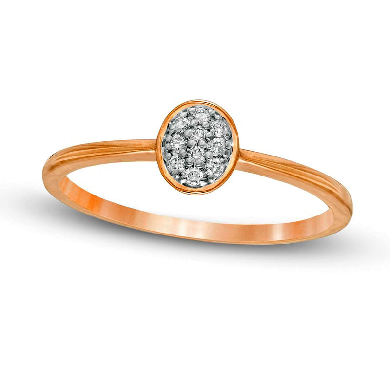 Image of ID 1 007 CT TW Composite Natural Diamond Oval Promise Ring in Solid 10K Rose Gold