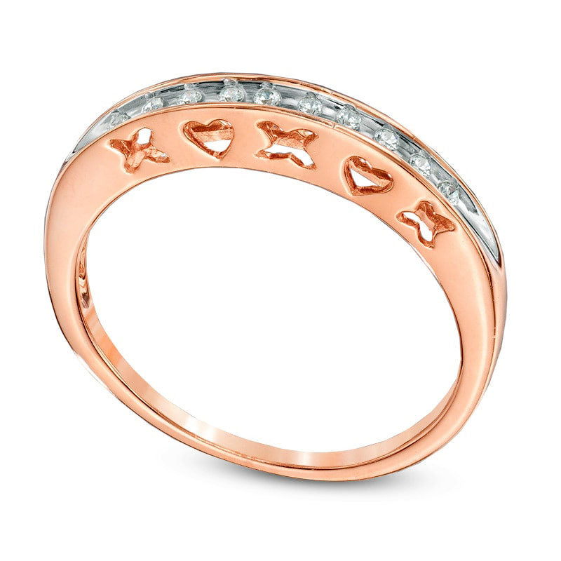 Image of ID 1 007 CT TW Natural Diamond Anniversary Band in Solid 10K Rose Gold