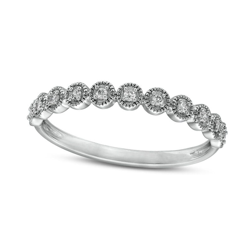 Image of ID 1 007 CT TW Natural Diamond Circle Stackable Anniversary Band in Solid 10K White Gold