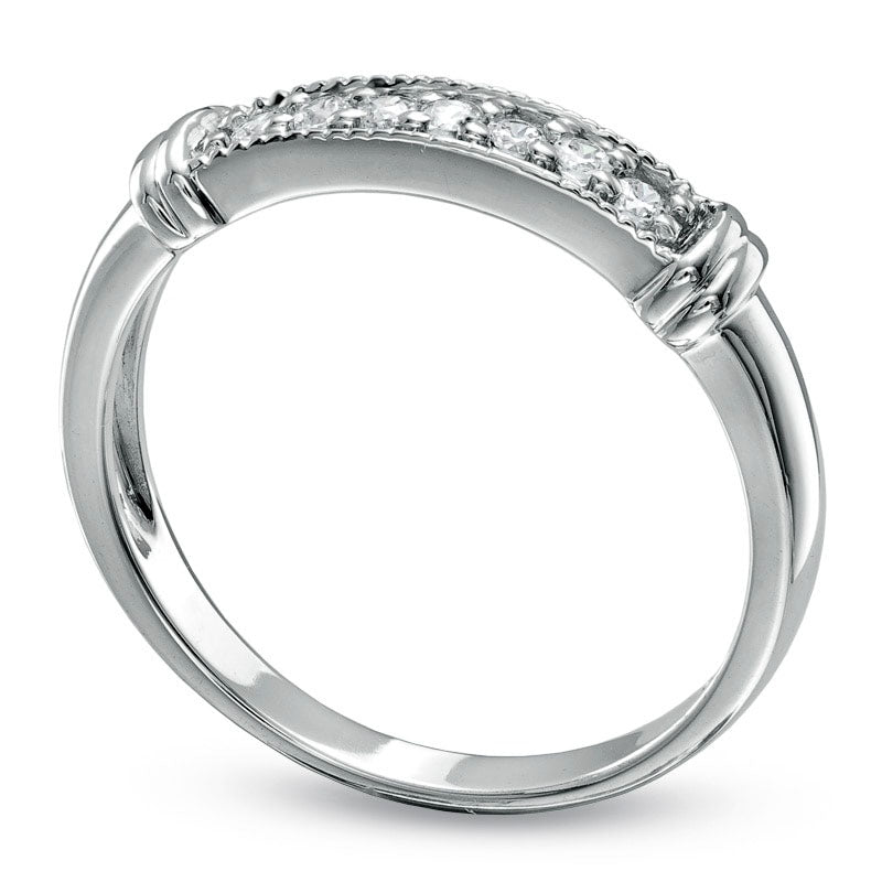 Image of ID 1 010 CT T W Natural Diamond Seven Stone Band in Solid 10K White Gold
