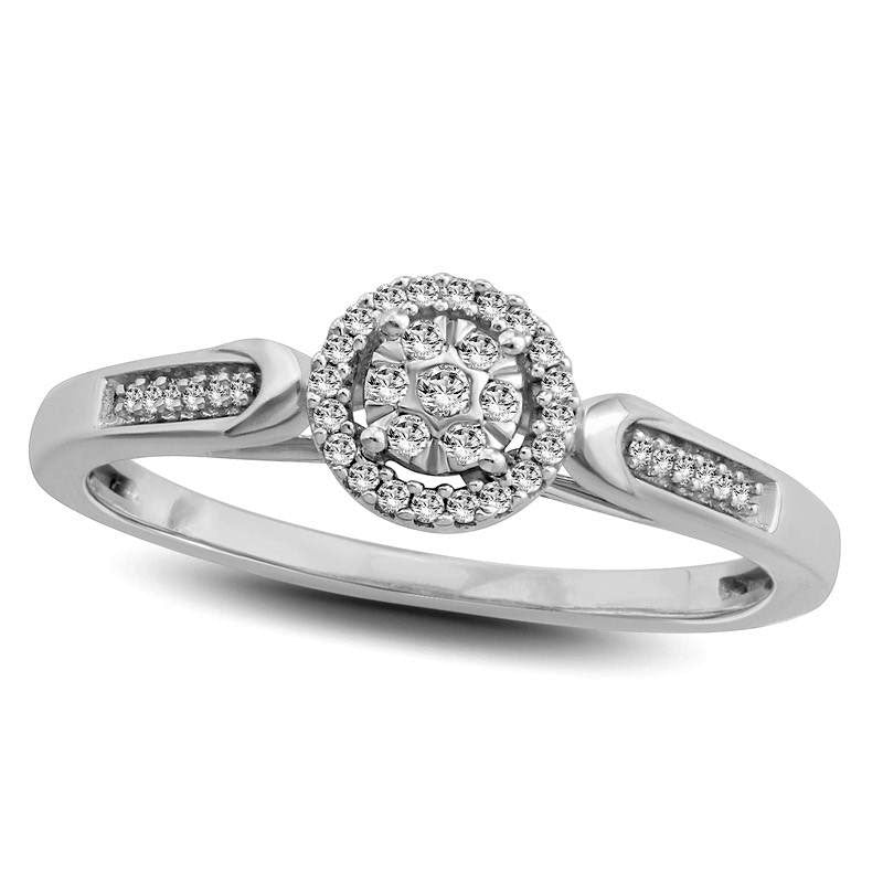 Image of ID 1 010 CT TW Composite Natural Diamond Frame Promise Ring in Solid 10K White Gold
