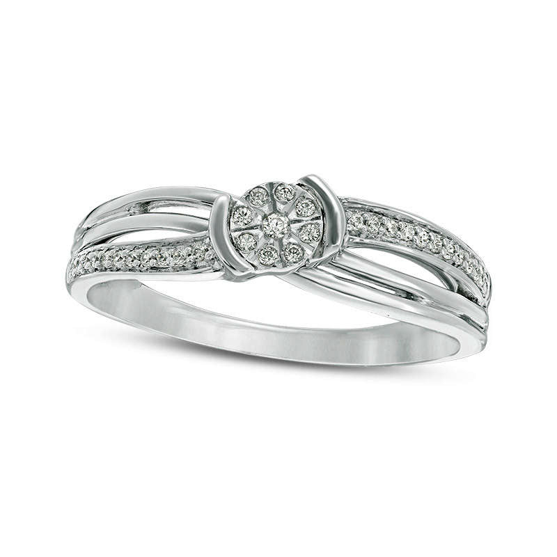 Image of ID 1 010 CT TW Composite Natural Diamond Promise Ring in Sterling Silver