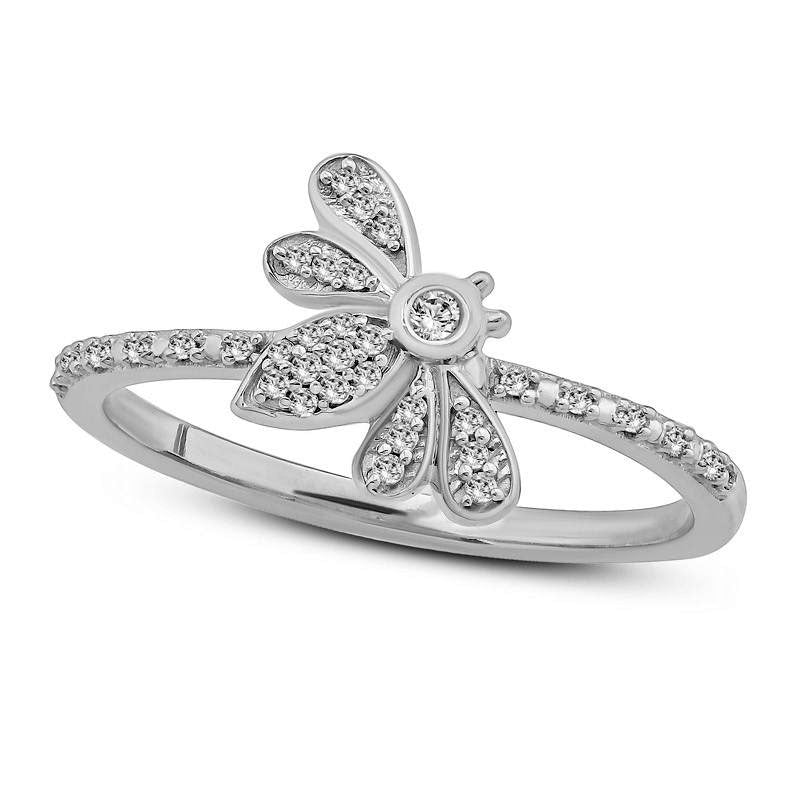 Image of ID 1 010 CT TW Natural Diamond Bumblebee Ring in Sterling Silver