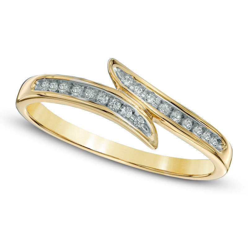 Image of ID 1 010 CT TW Natural Diamond Bypass Ring in Solid 10K Yellow Gold