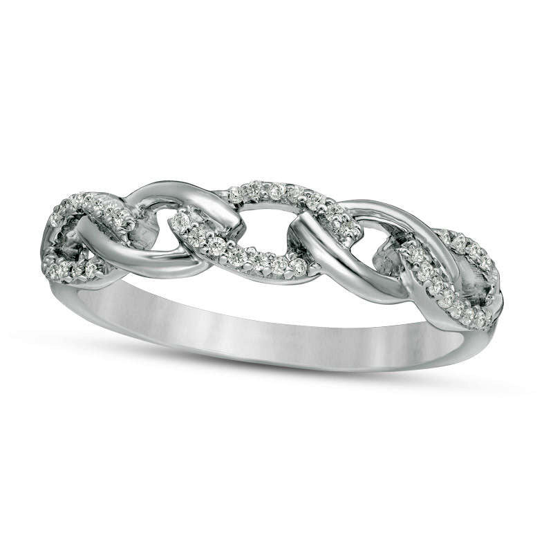 Image of ID 1 010 CT TW Natural Diamond Chain Link Band in Sterling Silver