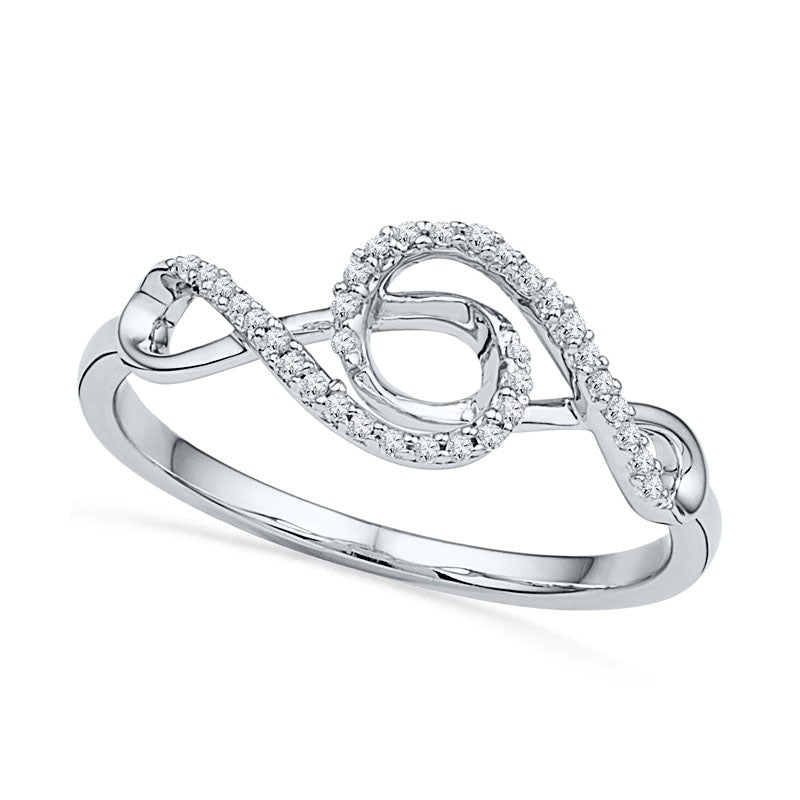 Image of ID 1 010 CT TW Natural Diamond Double Infinity Ring in Sterling Silver