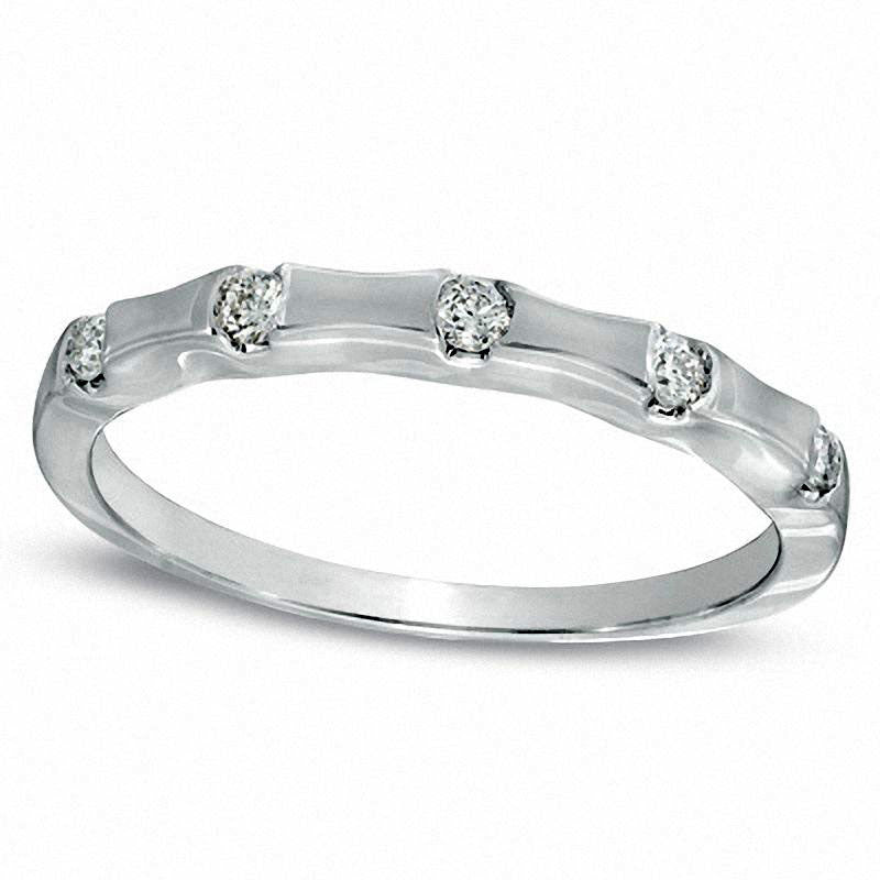 Image of ID 1 010 CT TW Natural Diamond Five Stone Anniversary Band in Solid 10K White Gold