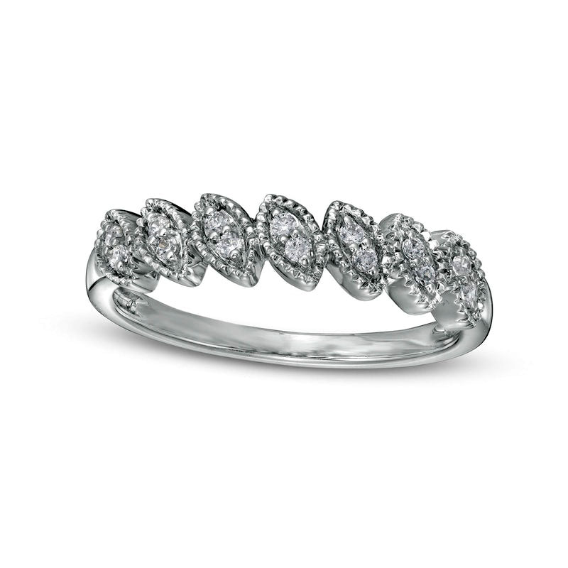 Image of ID 1 010 CT TW Natural Diamond Marquise-Shaped Ring in Solid 10K White Gold