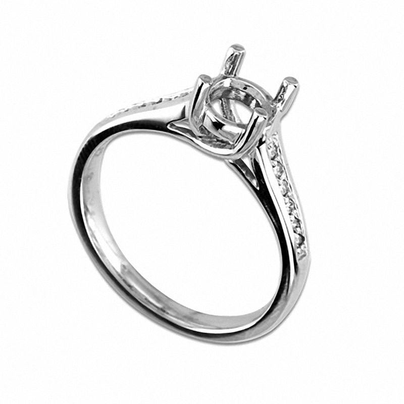 Image of ID 1 010 CT TW Natural Diamond Semi-Mount in Solid 14K White Gold