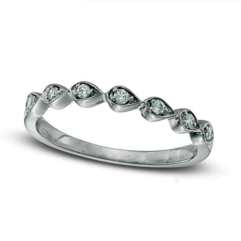 Image of ID 1 010 CT TW Natural Diamond Seven Stone Sideways Teardrop Anniversary Band in Solid 10K White Gold